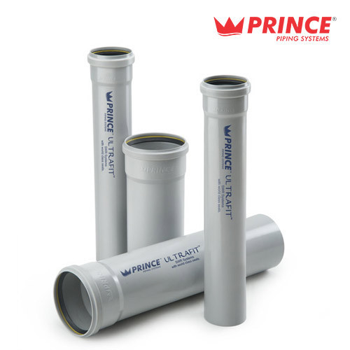 Prince Ultrafit UPVC SWR Pipe Double Socket Rubber Ring Joint 160 mm Type B, Length: 3 mtr